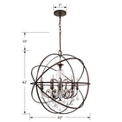 Crystorama - 9219-EB-CL-S - Six lumières Suspendu - Solaris - Bronze anglais