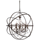 Crystorama - 9219-EB-CL-S - Six lumières Suspendu - Solaris - Bronze anglais