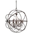 Crystorama - 9219-EB-CL-SAQ - Six lumières Suspendu - Solaris - Bronze anglais