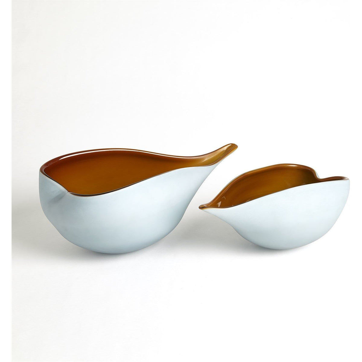 Frosted Blue Bowl w/ Amber Casing