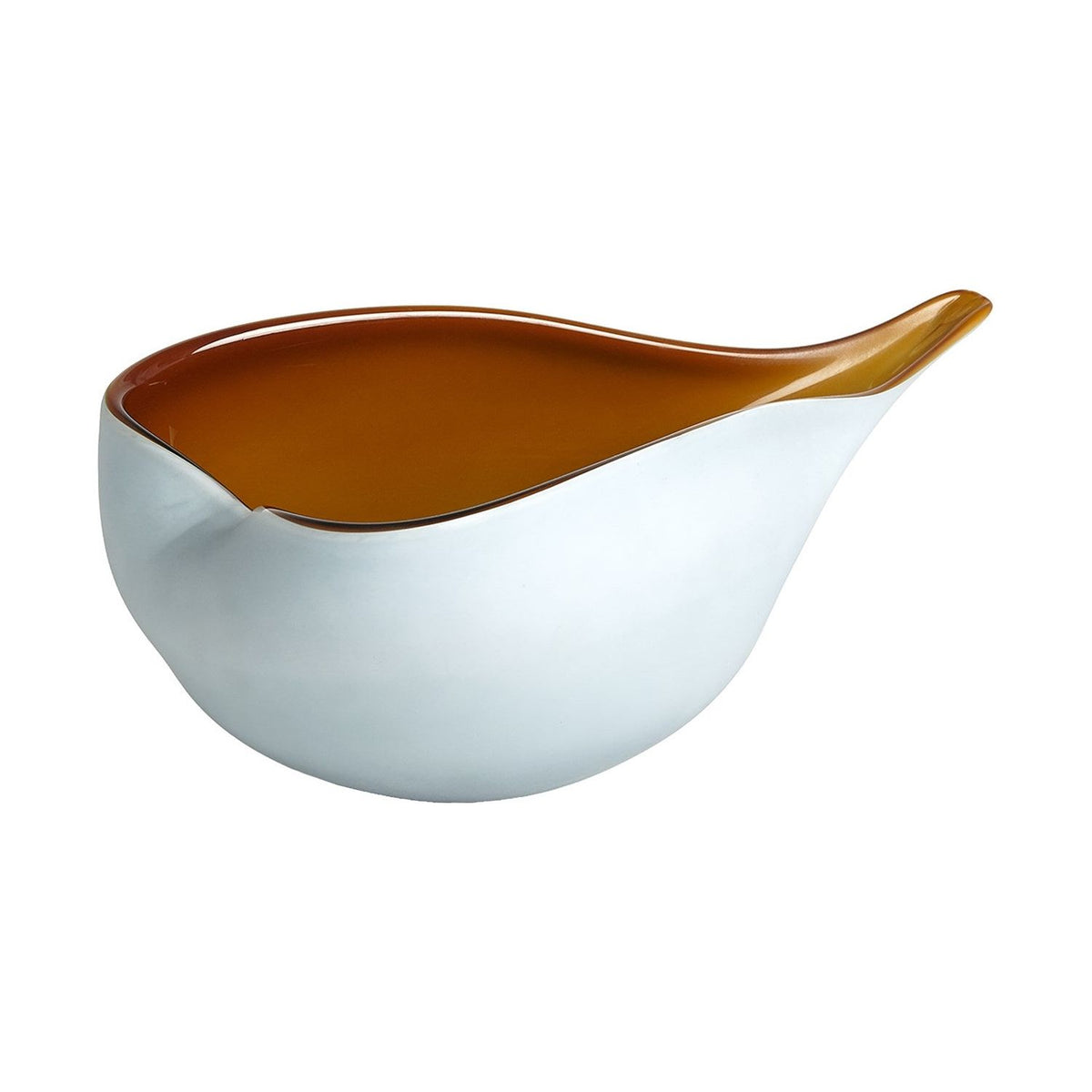 Frosted Blue Bowl w/ Amber Casing