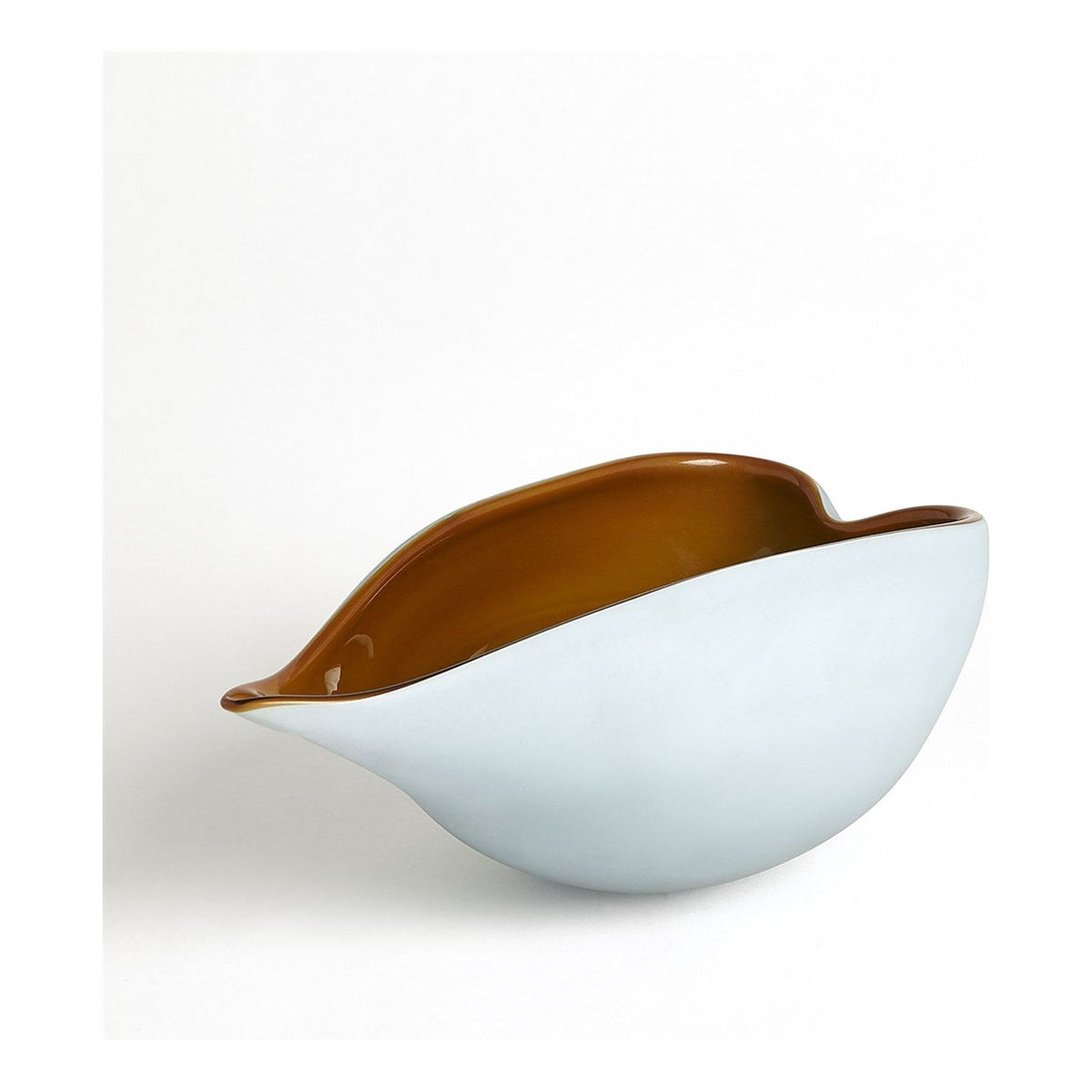 Frosted Blue Bowl w/ Amber Casing