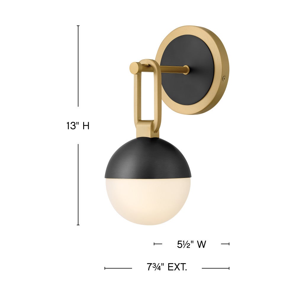 Meuble-lavabo Bowie 54560LCB-BK de Hinkley Lighting, en laiton laqué avec accents noirs