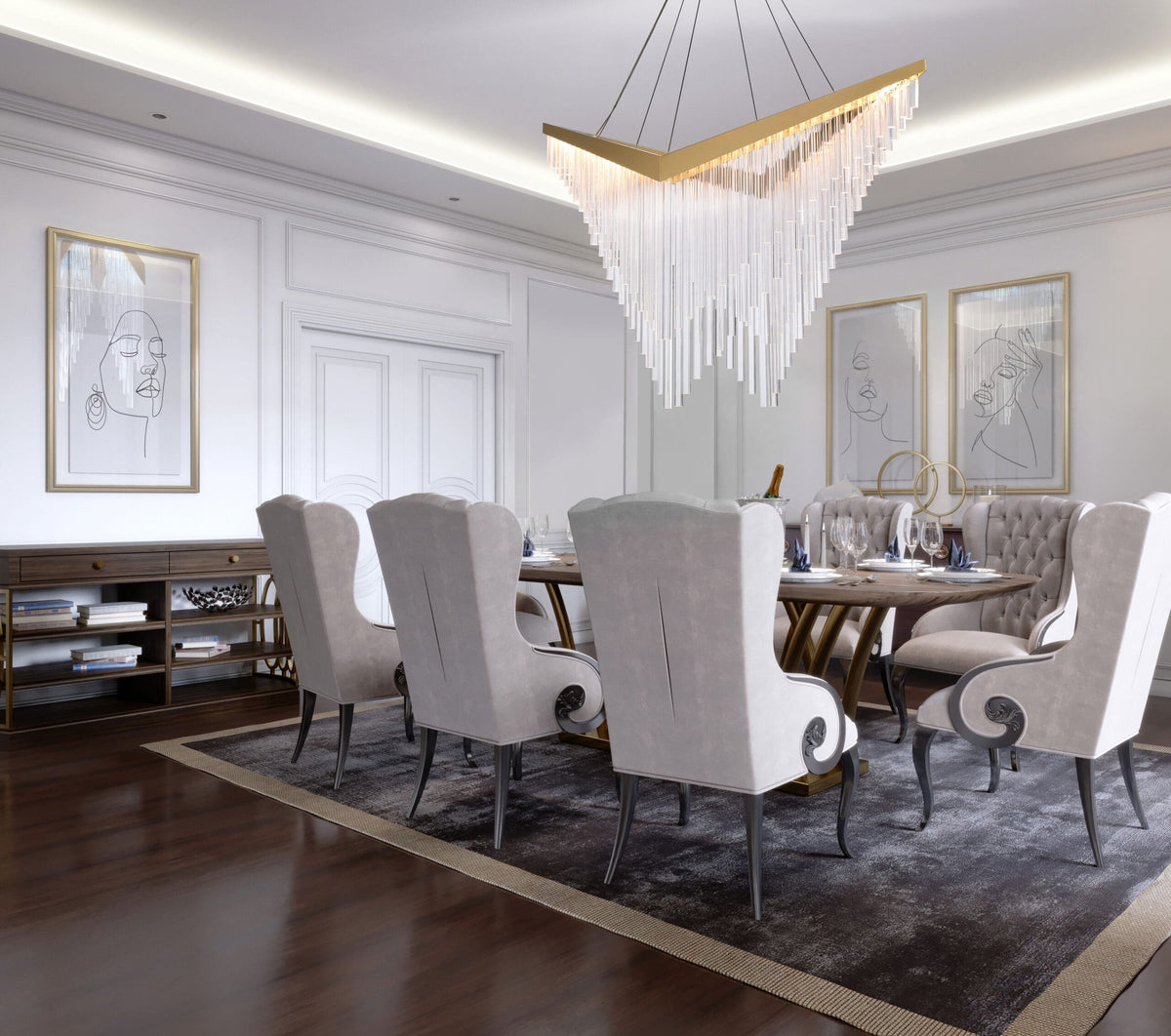Eurofase 47188-013 Vivien LED Chandelier in Gold