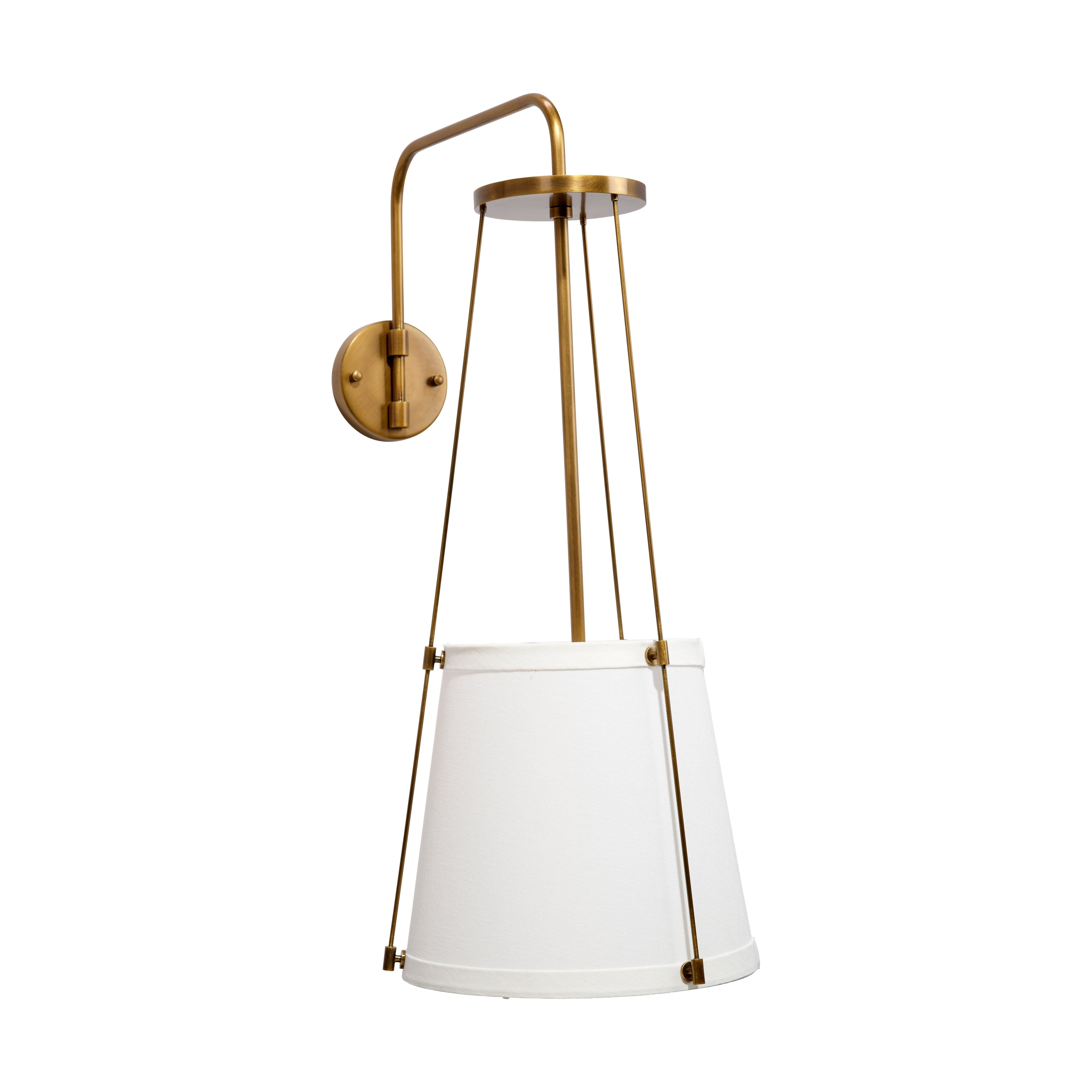 Jamie Young Company - 4CALI-ABOW -  California Wall Sconce - California - Antique Brass and Off White Linen