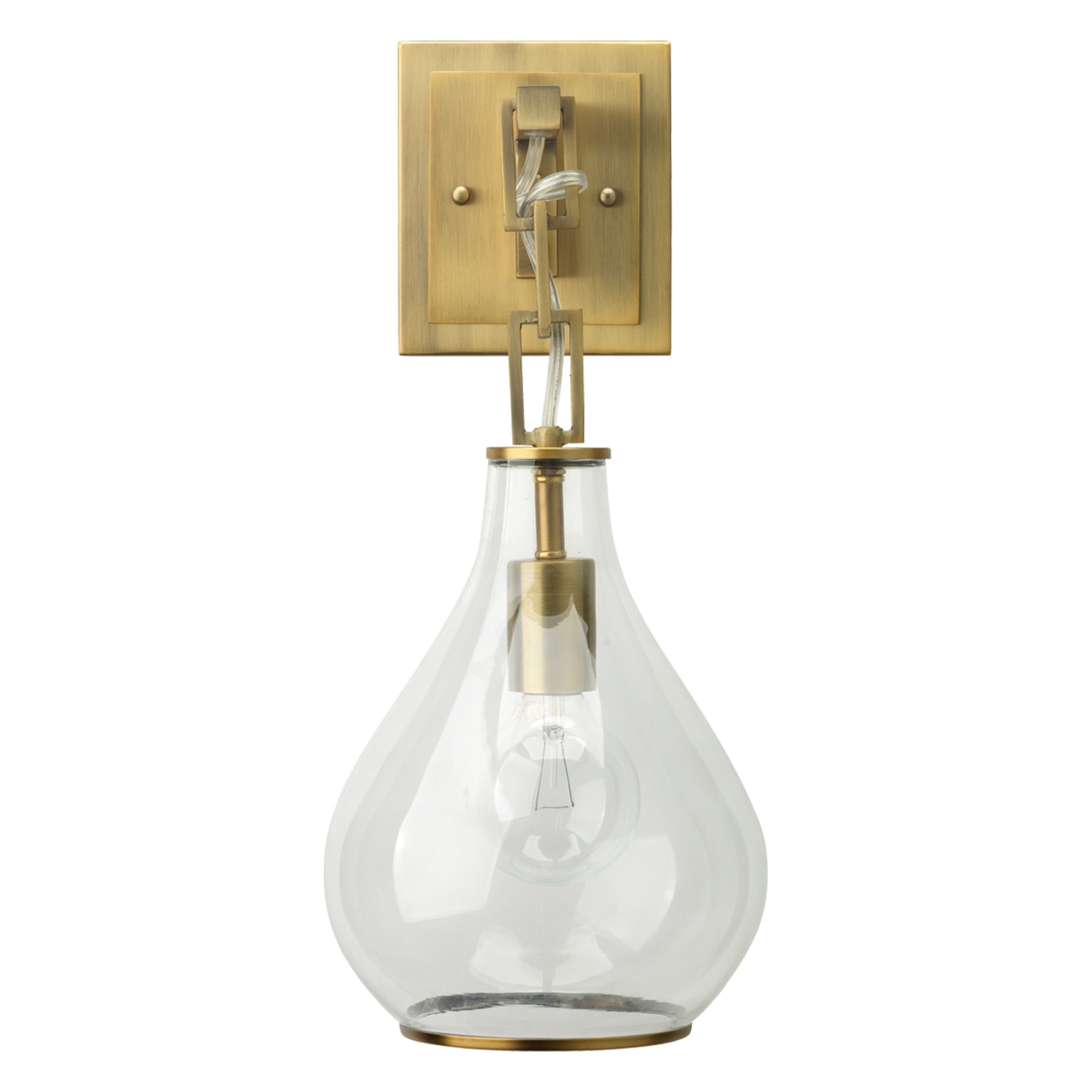 Jamie Young Company - 4TEAR-CLAB - Tear Drop Hanging Wall Sconce - Tear - Antique Brass, Clear Glass