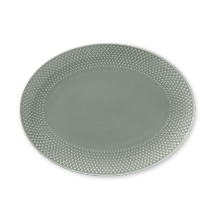 Lyngby Porcelæn 201870 Plat de service ovale Rhombe Earth en mousse