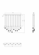 Eurofase 50129-010 Cambre LED Linéaire Suspendu en noir mat
