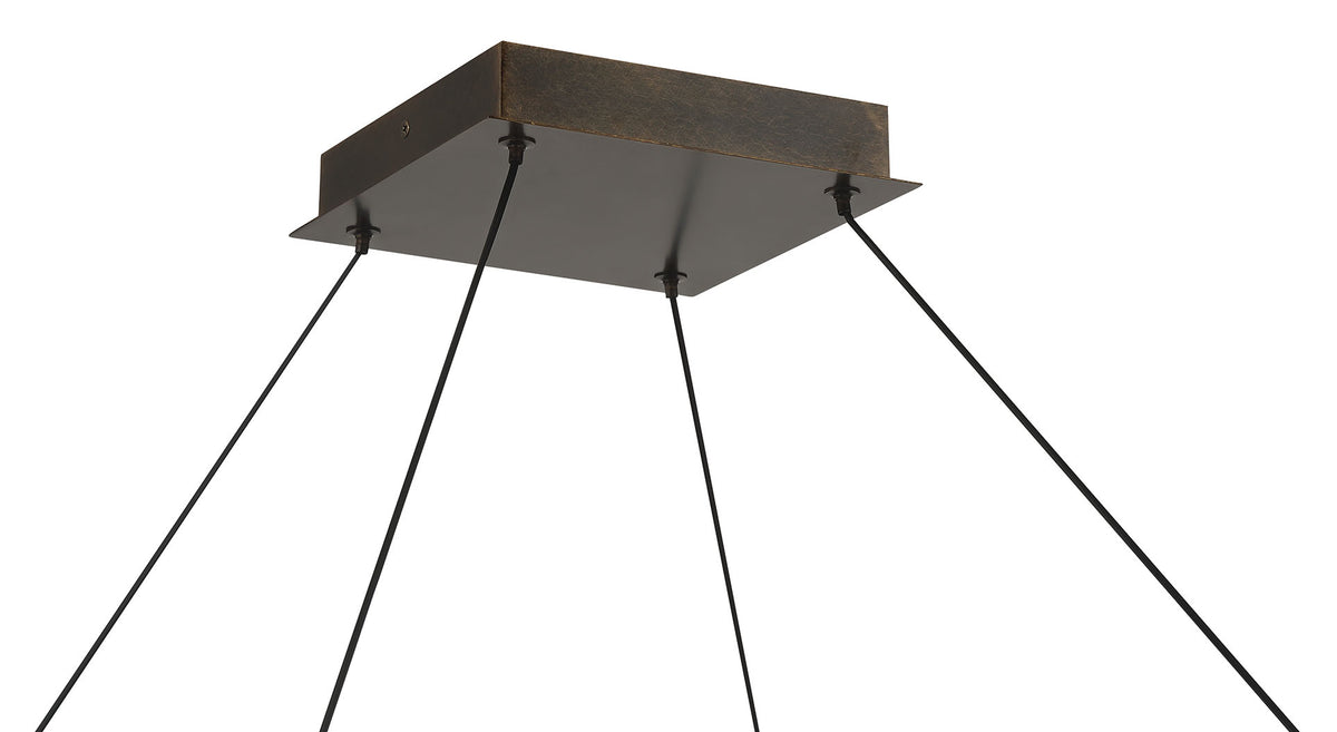Eurofase 50053-018 Neoness LED Geometric Chandelier in Weathered Brass