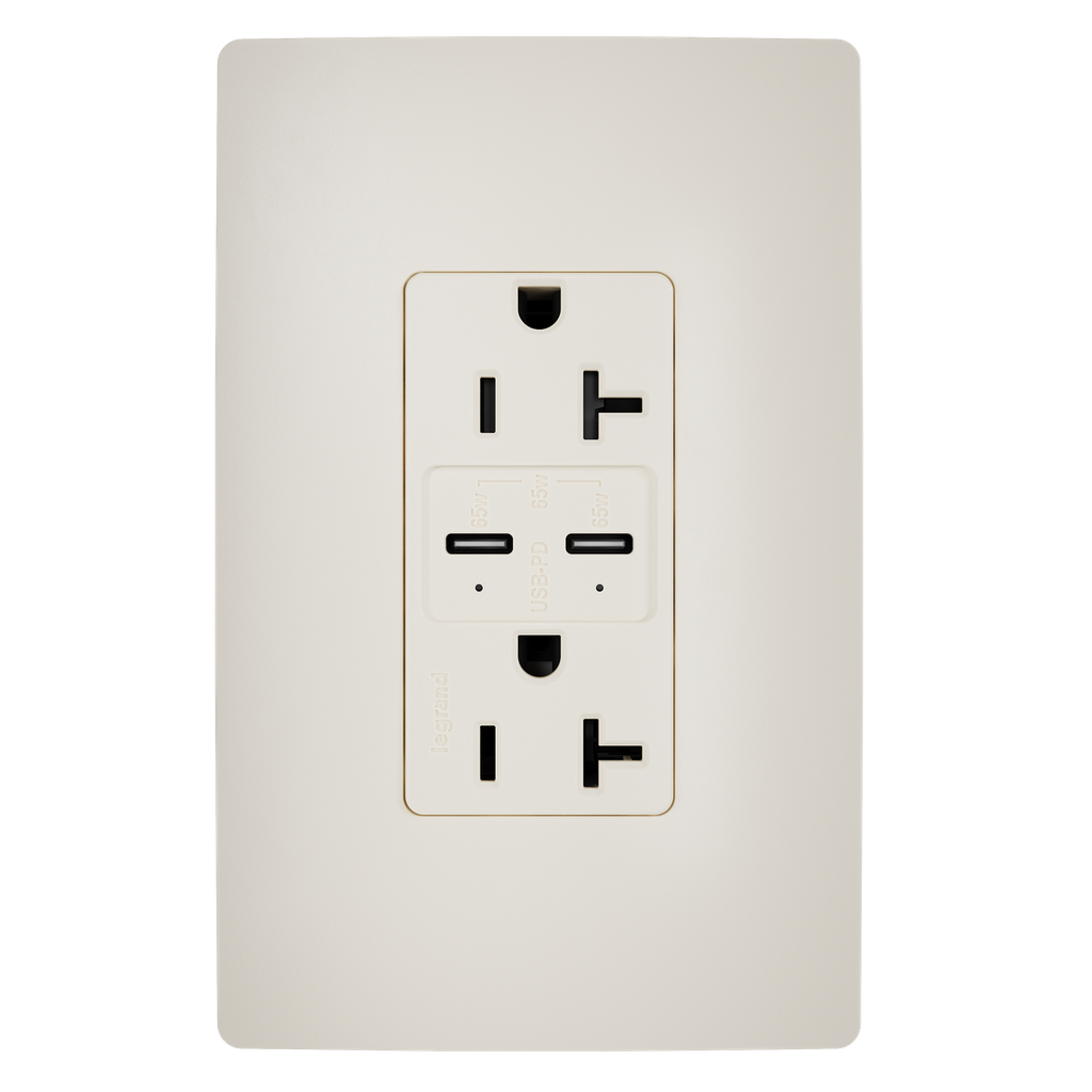 radiant® 65W Commercial USB Outlet, Type C, 20A, Tamper-Resistant