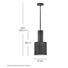 Lark 83687BK Casey Metal Shade Pendant in Black