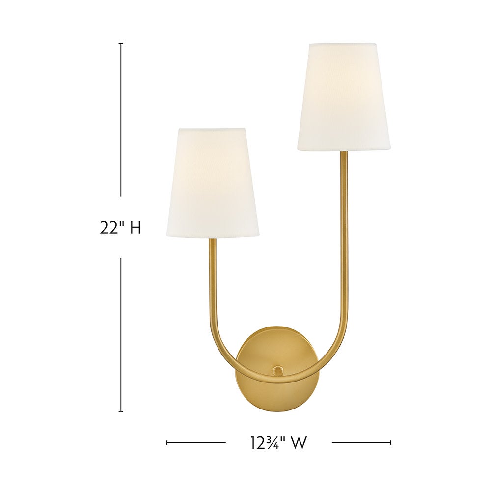 Applique double Lark 84260LCB Cora en laiton laqué