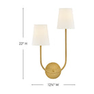 Applique double Lark 84260LCB Cora en laiton laqué