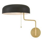 Lark 84480LCB-BK Ledger Articulating Sconce in Lacquered Brass with Black accents