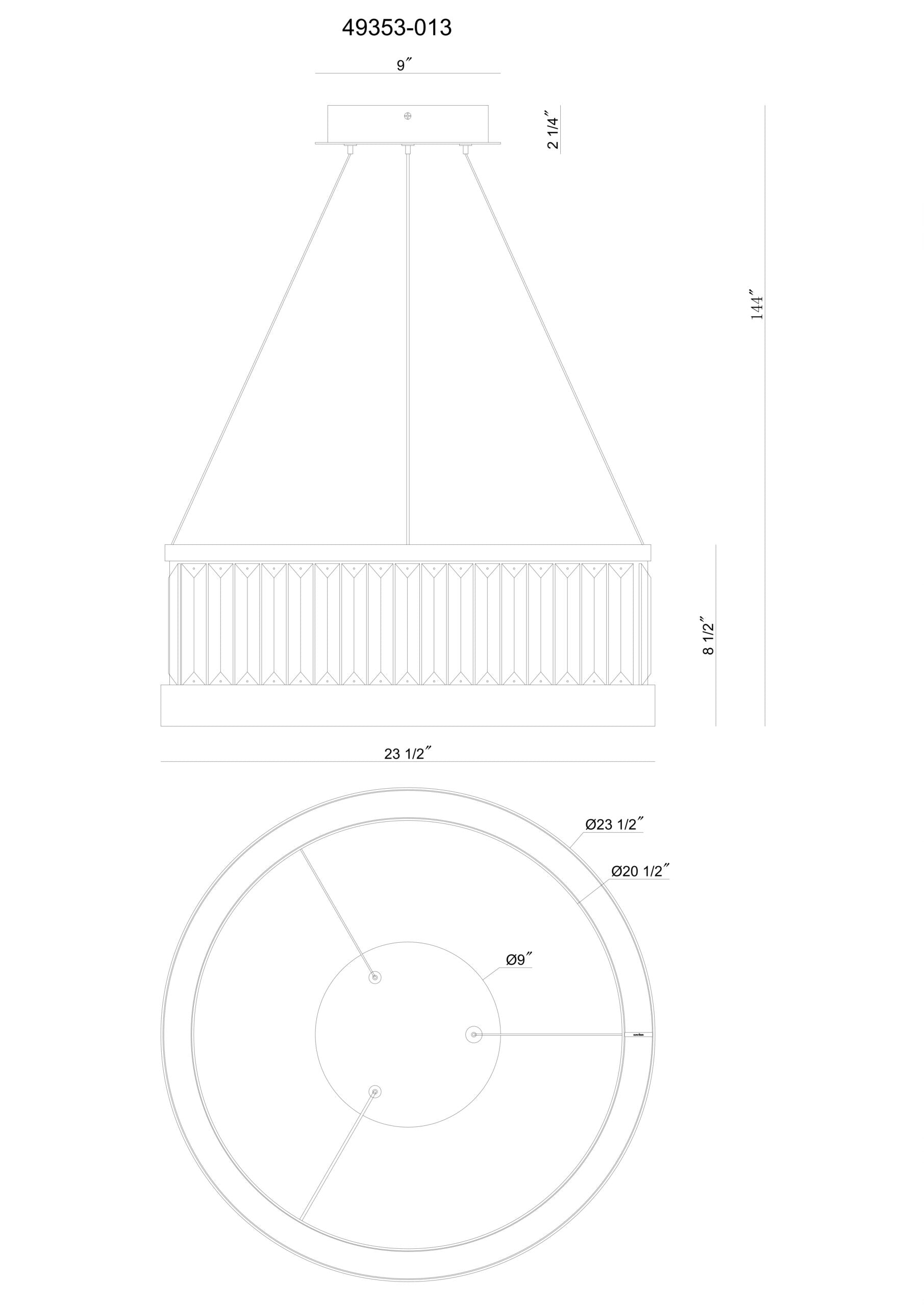 Eurofase 49353-013 Empra LED Crystal Pendant in Gold
