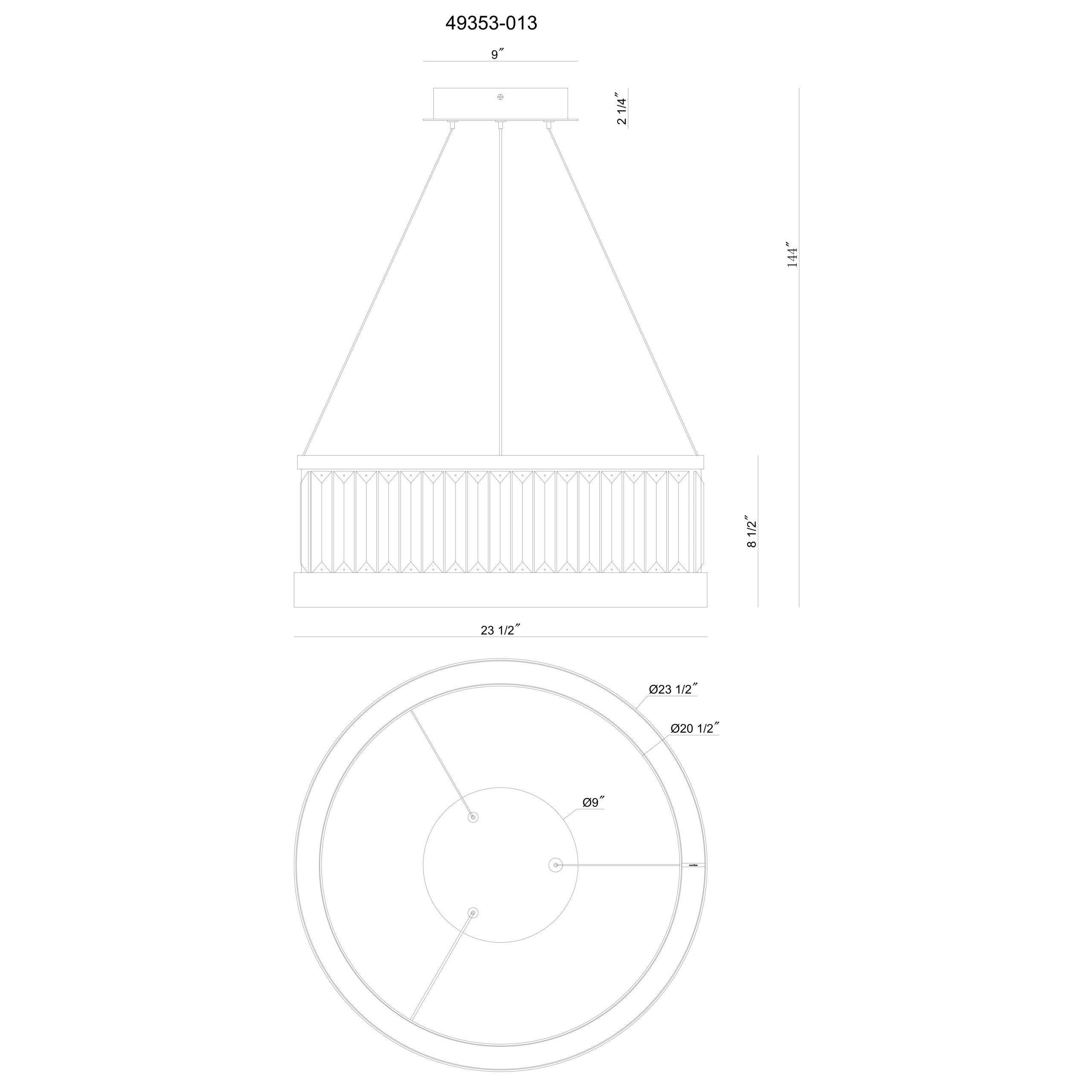 Eurofase 49353-013 Empra LED Cristal Suspension en or