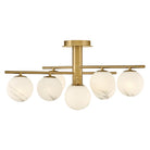 Fredrick Ramond FR41903LCB Selene Semi-Flush Mount in Lacquered Brass