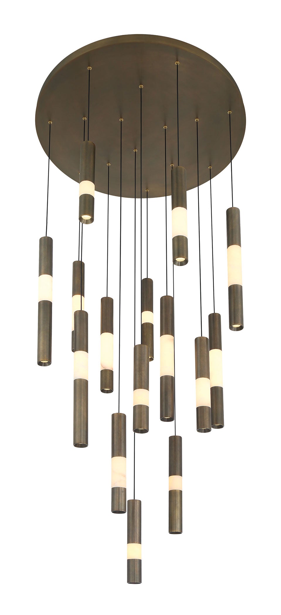 Eurofase 50120-017 Ronda LED Multi-Light Pendant in Weathered Brass