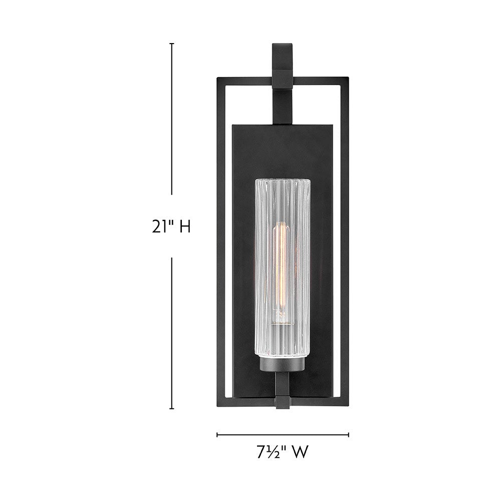 Lark 82104BK Stassi Wall Mount Lantern in Black