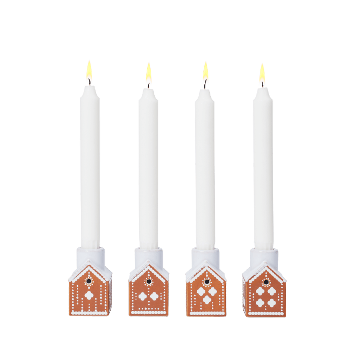Kähler 693538 Porte-bougies de l'Avent en forme de pain d'épice, marron