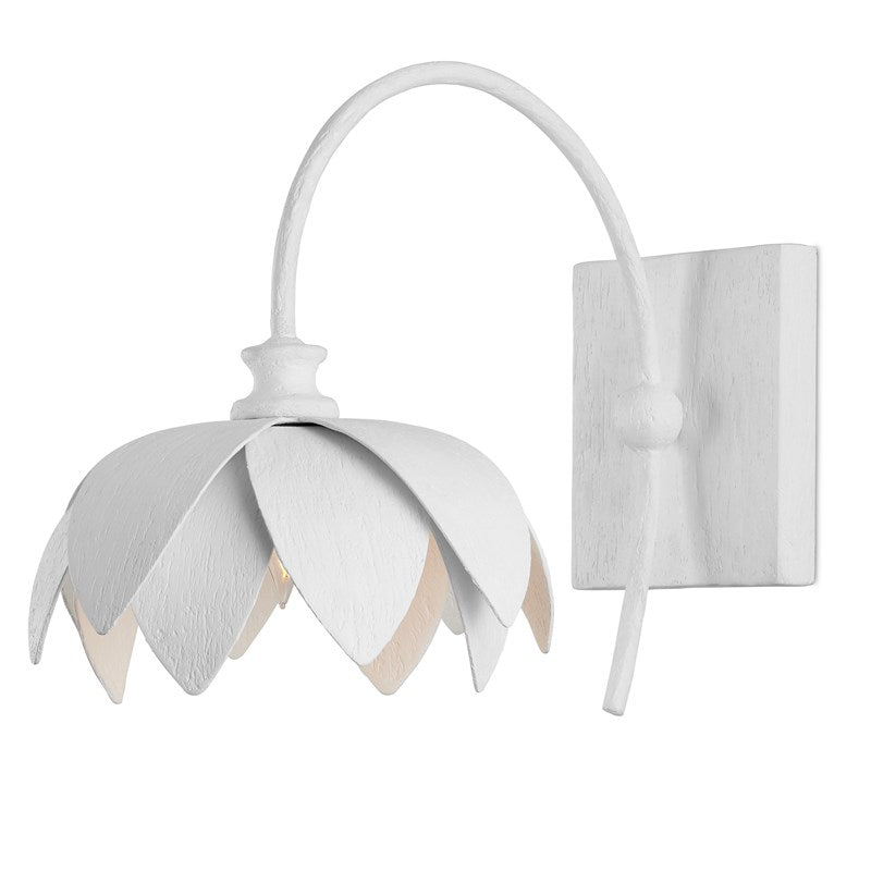 Currey and Company - 5000-0227 - One Light Wall Sconce - Sweetheart - Gesso White