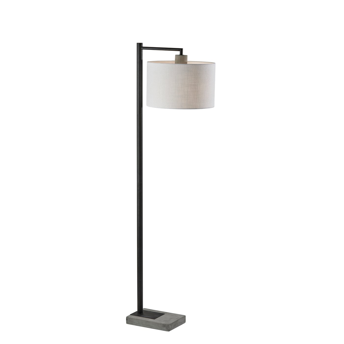 Adesso Home - 5019-01 - Floor Lamp - Devin - Black W. Grey Cement Accents