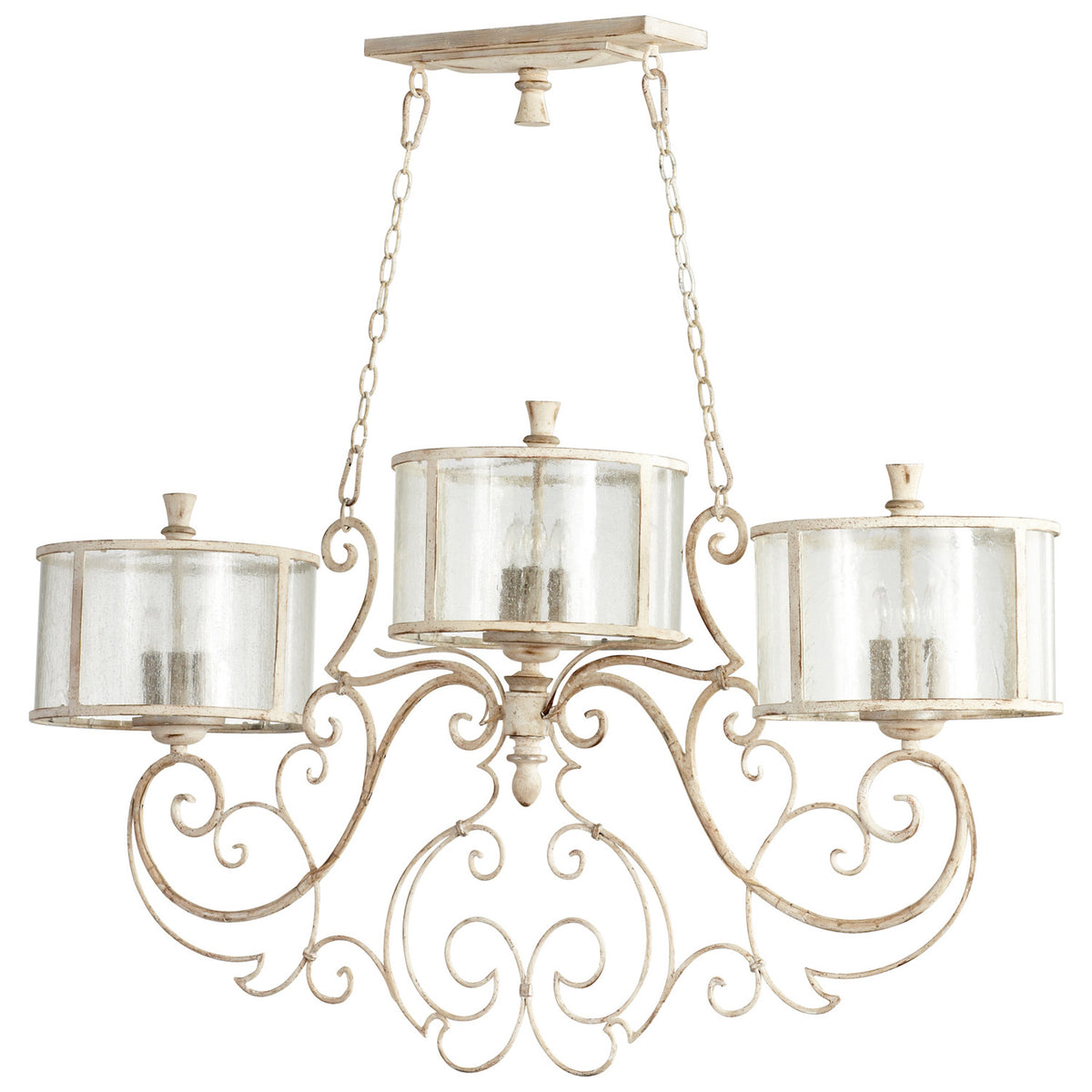 Cyan Canada - 05782 - Nine Light Island Pendant - Florine - Persian White And Mystic Silver