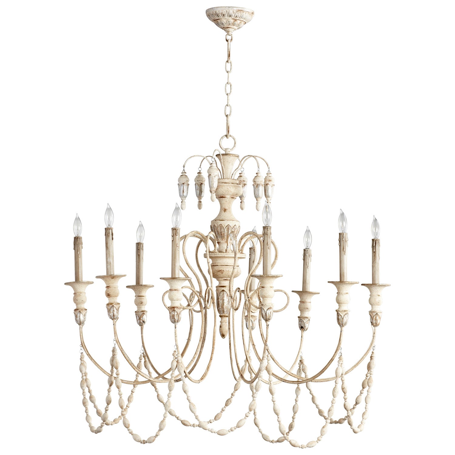 Cyan Canada - 05784 - Nine Light Chandelier - Florine - Persian White And Mystic Silver