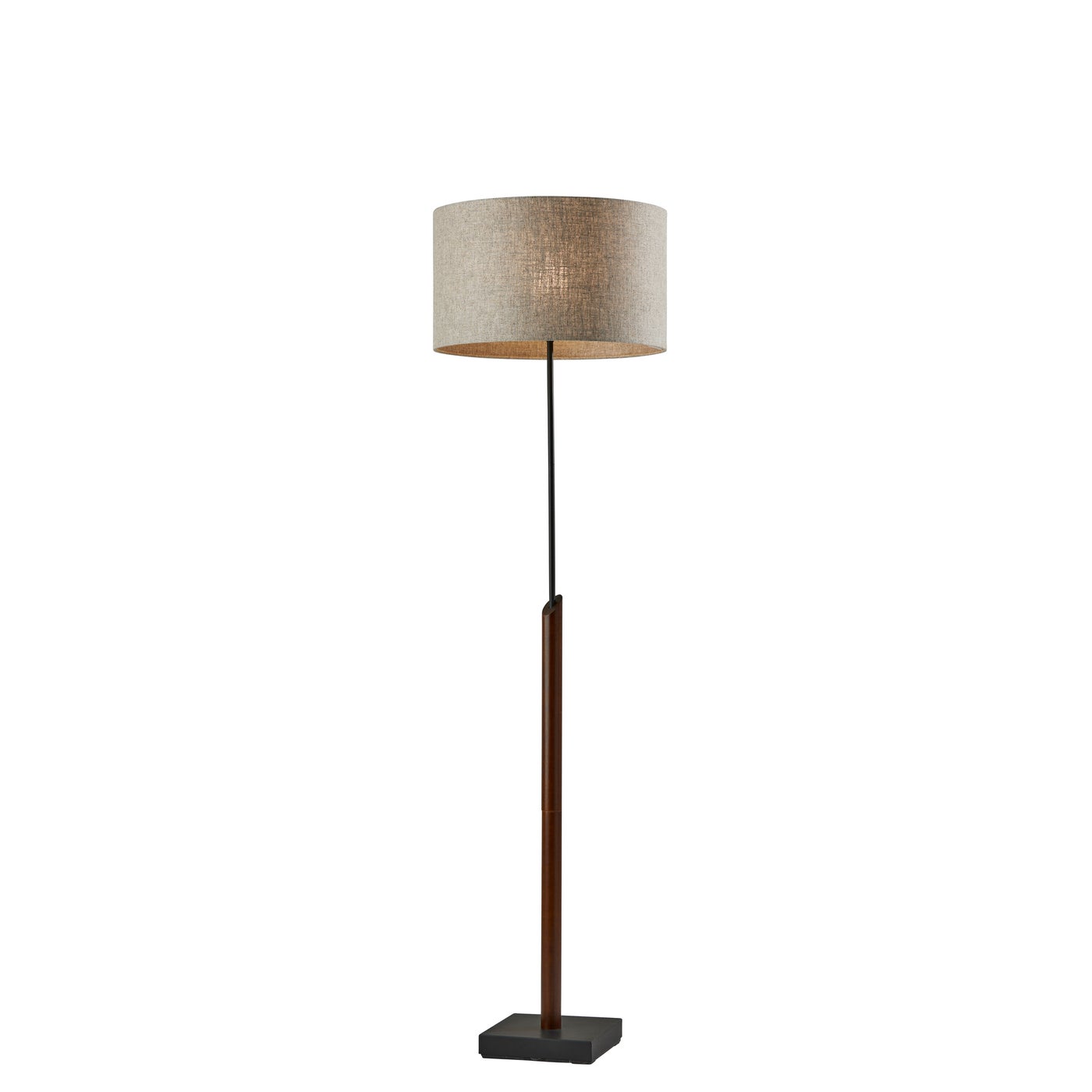 Adesso Home - 5048-15 - Floor Lamp - Ethan - Black W. Walnut Rubberwood
