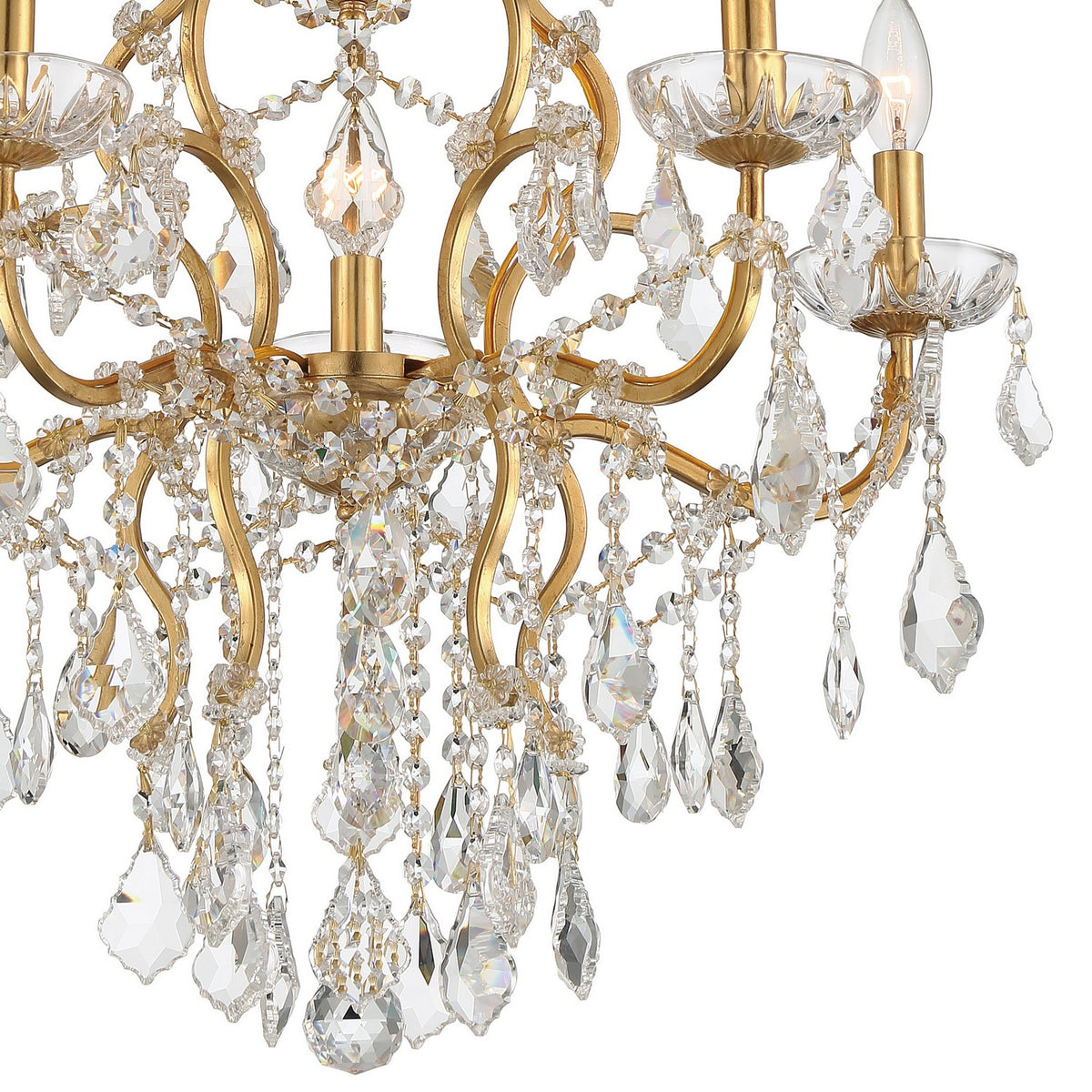 Crystorama - 4455-GA-CL-MWP - Six lumières Suspendu - Filmore - Or antique