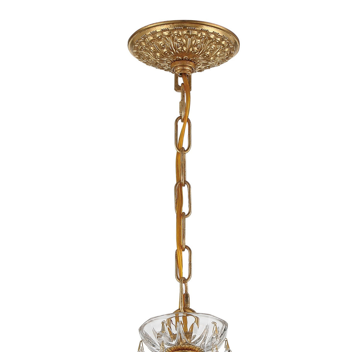 Crystorama - 4455-GA-CL-MWP - Six lumières Suspendu - Filmore - Or antique