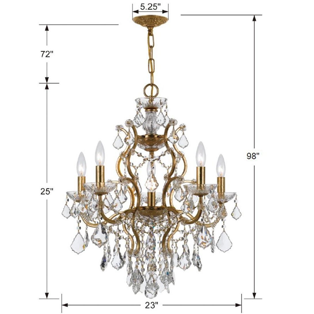Crystorama - 4455-GA-CL-SAQ - Six Light Chandelier - Filmore - Antique Gold