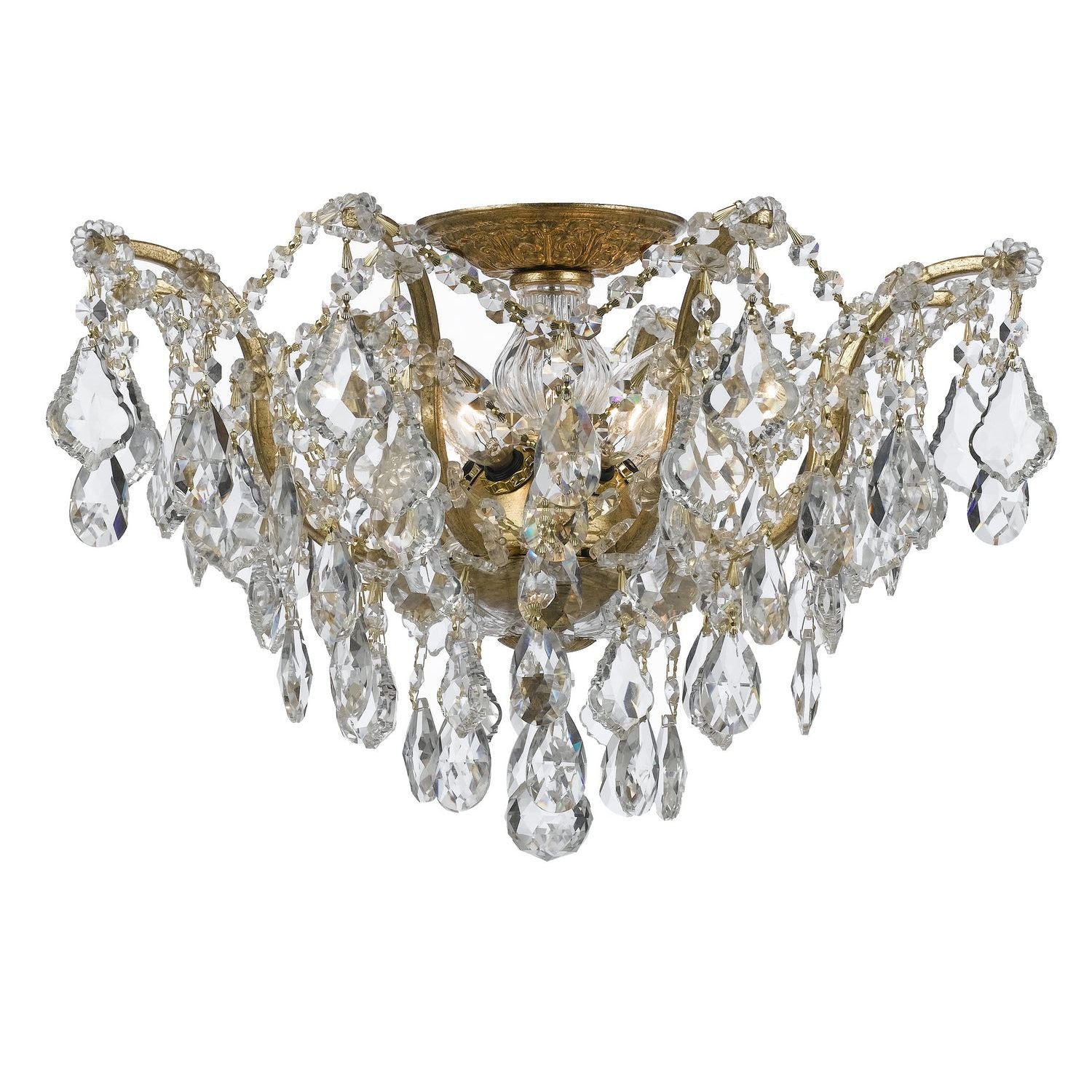 Crystorama - 4457-GA-CL-MWP - Five Light Ceiling Mount - Filmore - Antique Gold