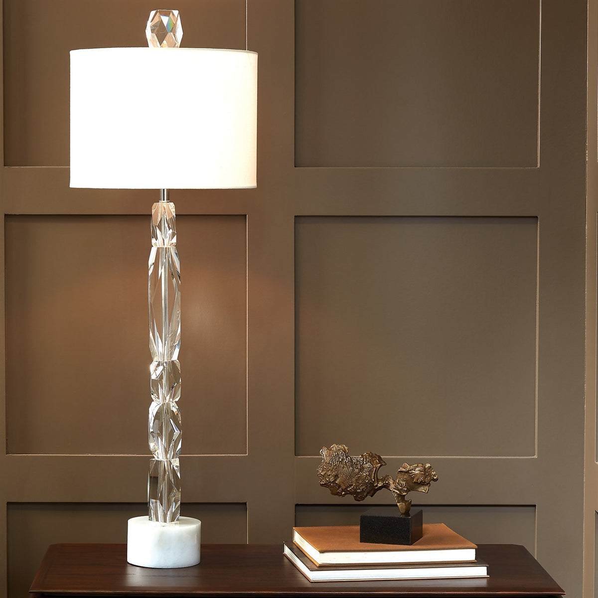 Facette Lamp W/White Marble Base