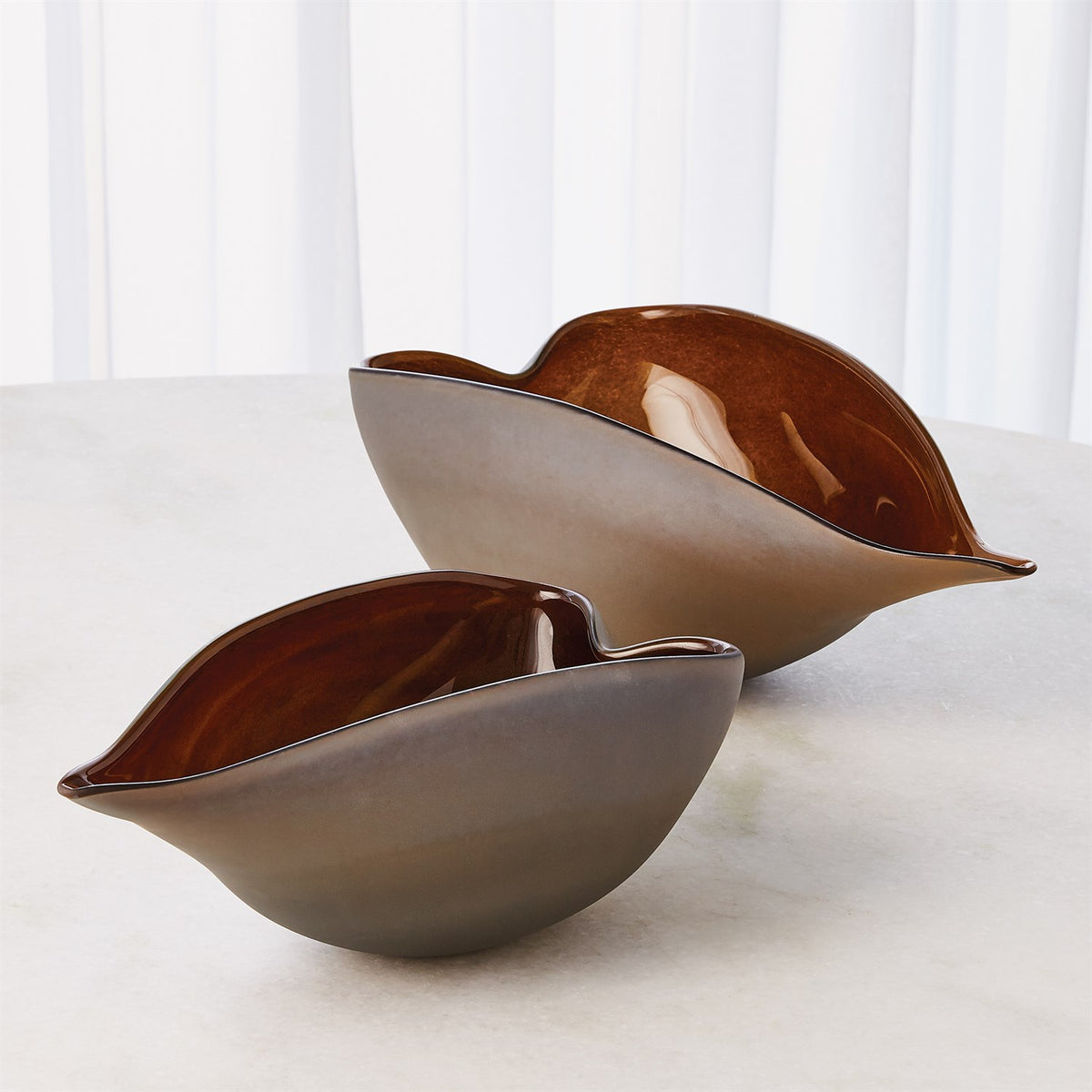 Bol gris givré avec boîtier ambré