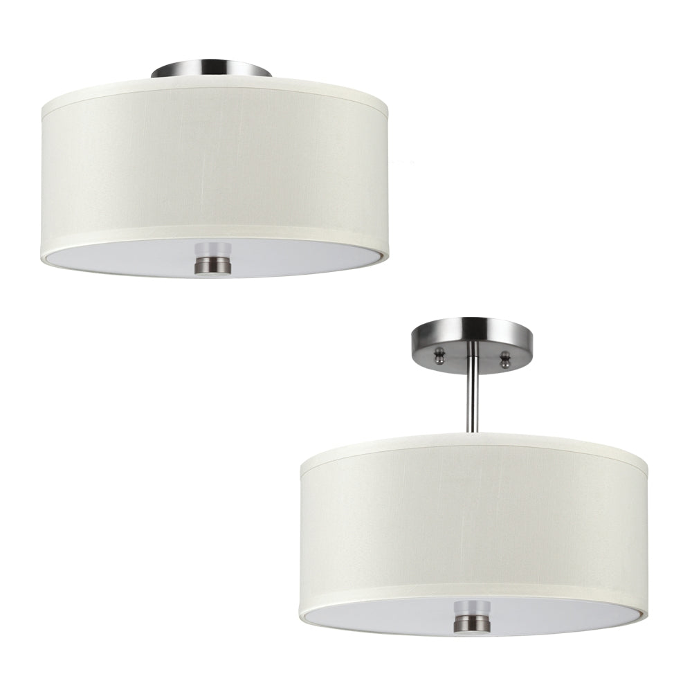 Visual Comfort Studio Canada - 77262-962 - Two Light Semi-Flush Convertible Pendant - Dayna - Brushed Nickel