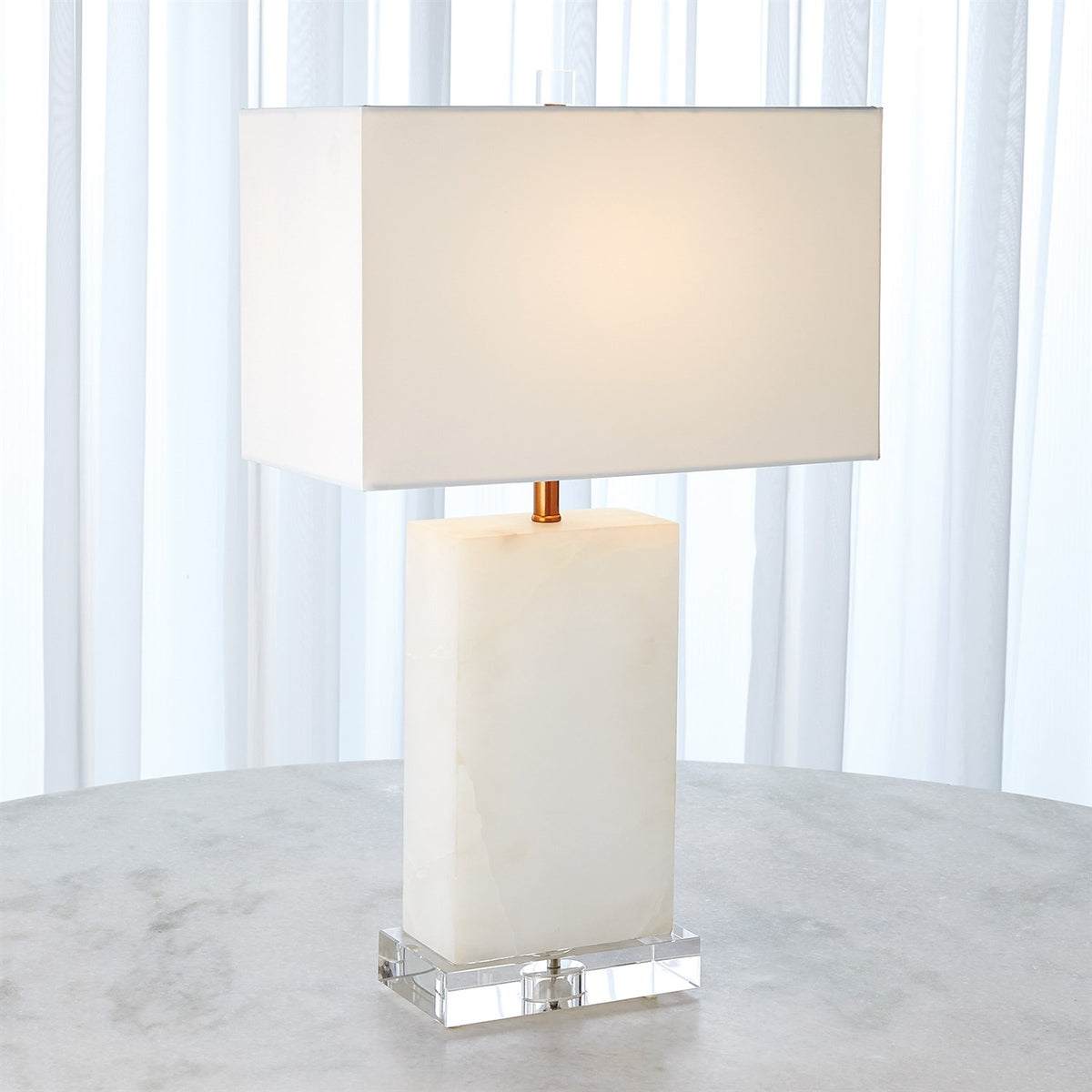 Alabaster Rectangular Table Lamp