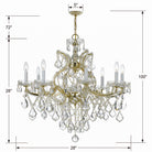 Crystorama - 4409-GD-CL-MWP - Neuf Lumières Suspendu - Marie-Thérèse - Or