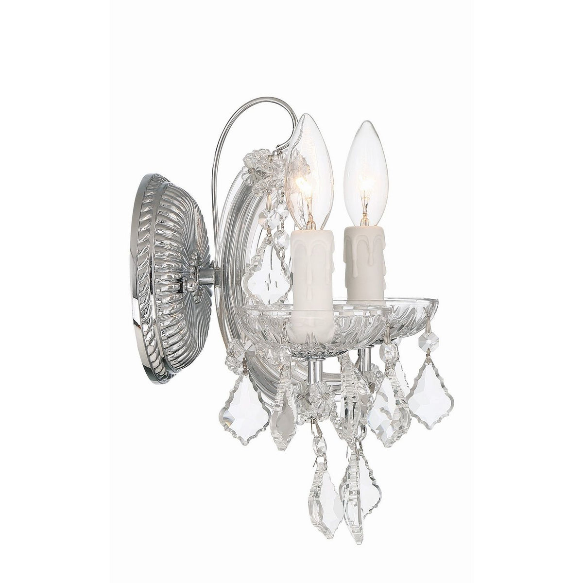 Crystorama - 4472-CH-CL-MWP - Two Light Wall Sconce - Maria Theresa - Polished Chrome