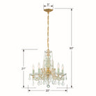 Crystorama - 4476-GD-CL-MWP - Cinq lumières Mini Suspendu - Marie-Thérèse - Or