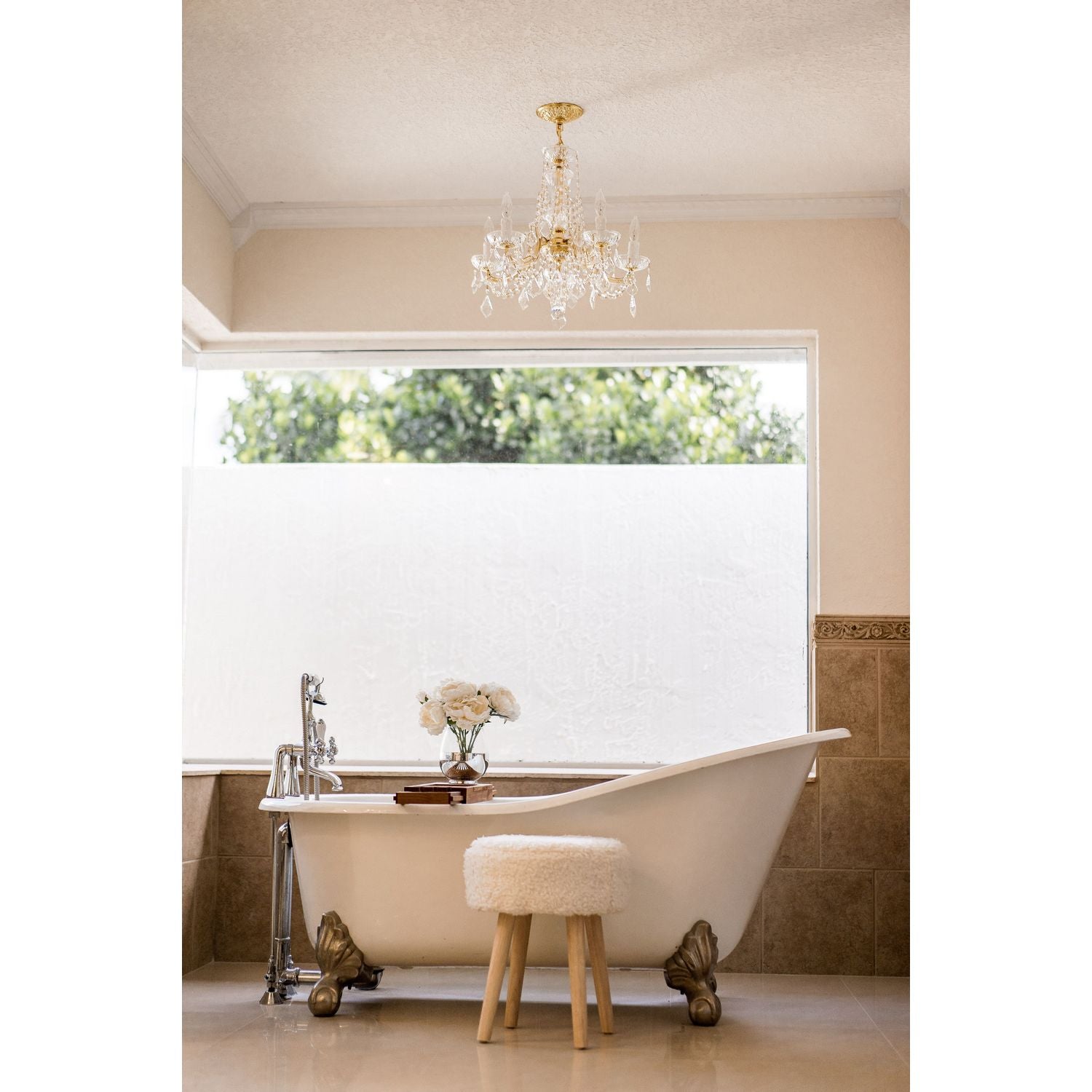 Crystorama - 4476-GD-CL-MWP - Five Light Mini Chandelier - Maria Theresa - Gold