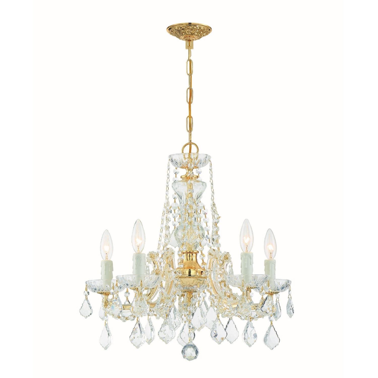 Crystorama - 4476-GD-CL-MWP - Five Light Mini Chandelier - Maria Theresa - Gold