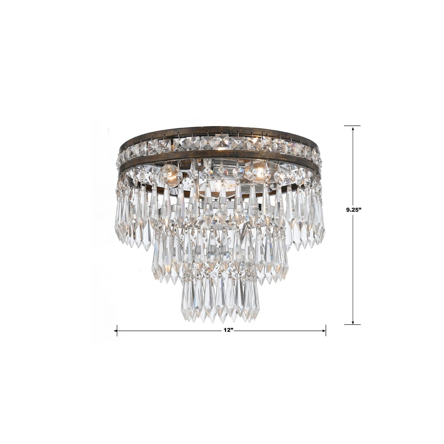 Crystorama - 5260-EB-CL-MWP - Three Light Flush Mount - Mercer - English Bronze