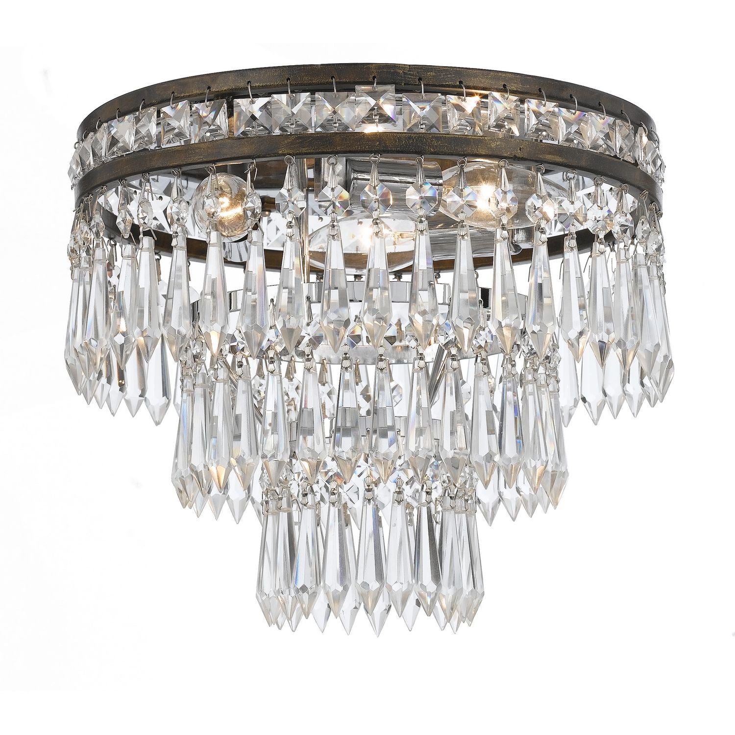 Crystorama - 5260-EB-CL-MWP - Three Light Flush Mount - Mercer - English Bronze