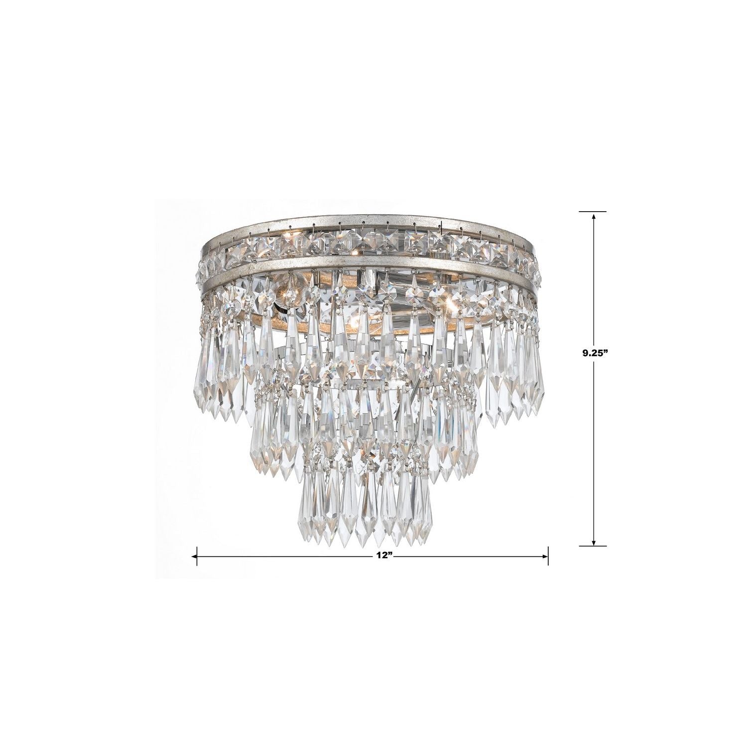 Crystorama - 5260-OS-CL-MWP - Three Light Flush Mount - Mercer - Olde Silver