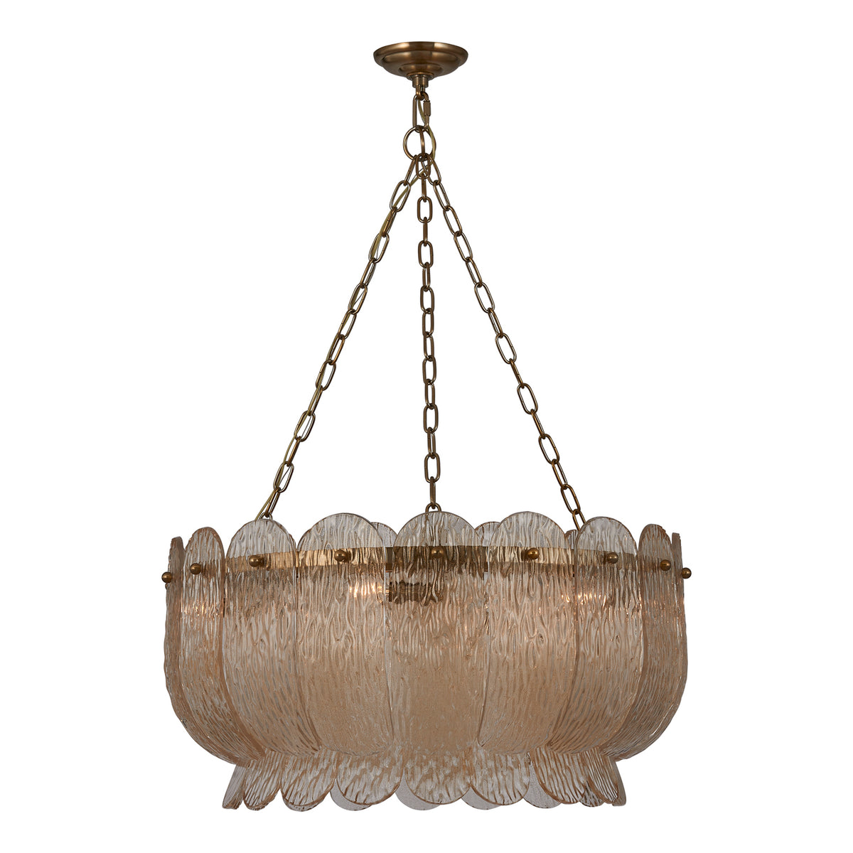 Kalco - 523455WB - Six Light Pendant - Camellia - Winter Brass
