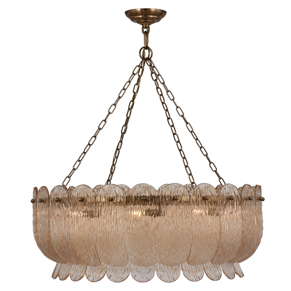 Kalco - 523456WB - Ten Light Pendant - Camellia - Winter Brass