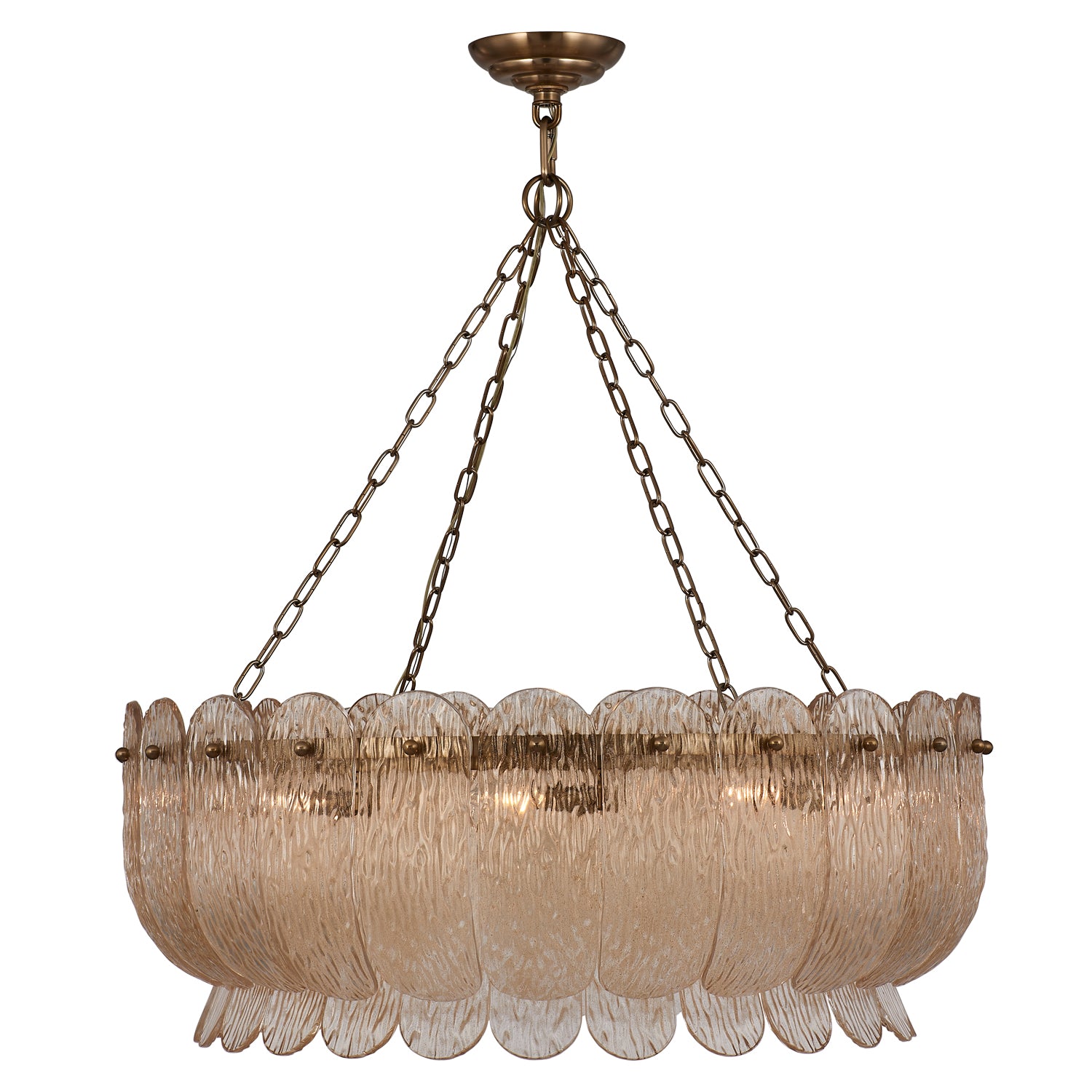 Kalco - 523455WB - Six Light Pendant - Camellia - Winter Brass