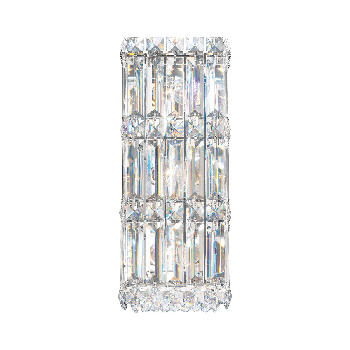 Schonbek 2236A Quantum Wall Sconce in Stainless Steel with Clear Swarovski Crystal