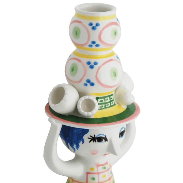 Bjørn Wiinblad 54052 Lady with Hat Candle Holder in Pink